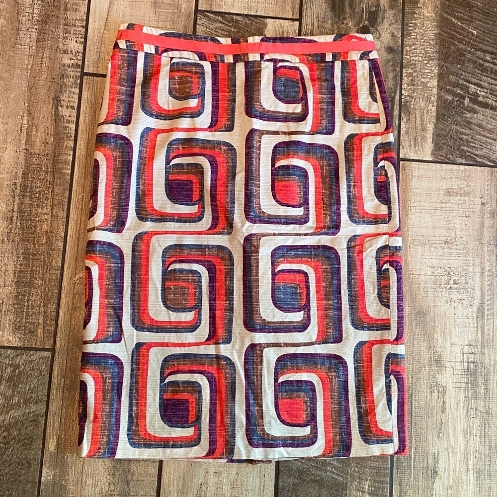 Boden Multicolor Geometric Pencil Skirt